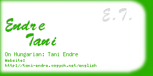 endre tani business card